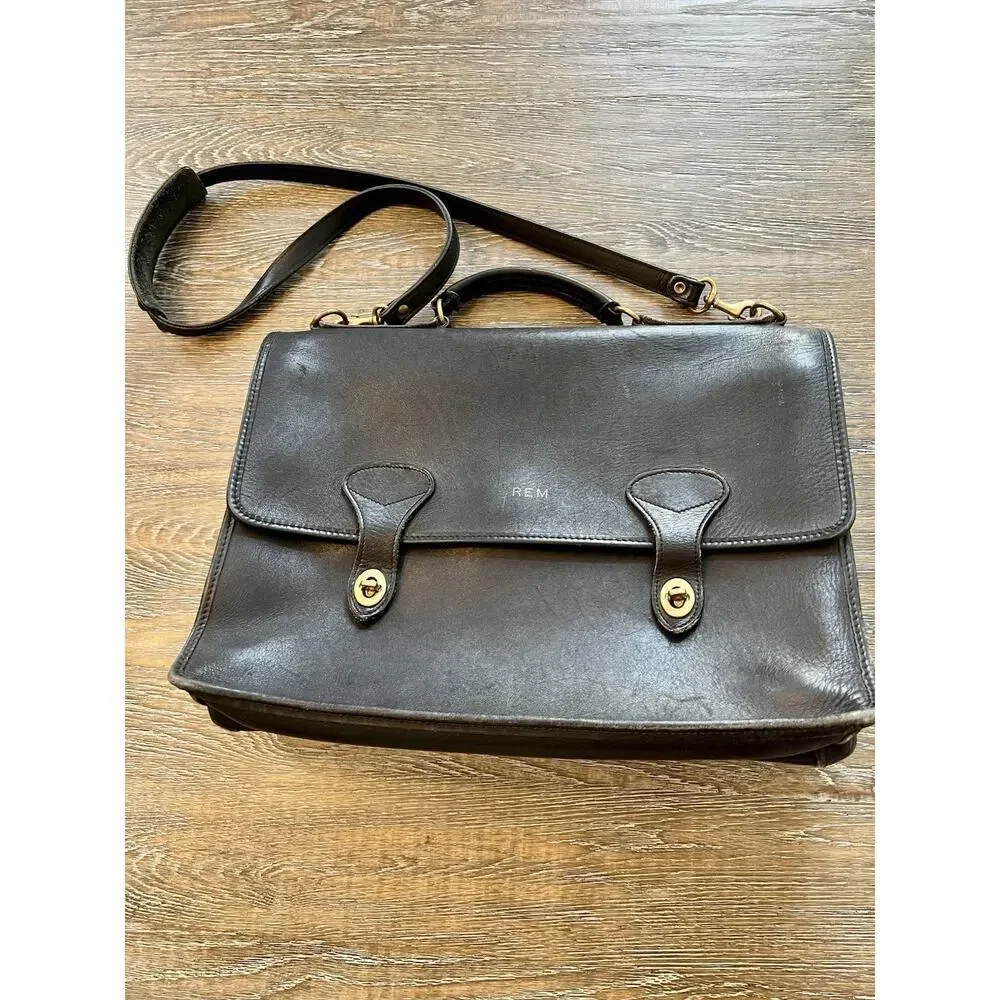 Jack Georges‎ University Professional Leather Briefcase Messenger Bag USA VTG